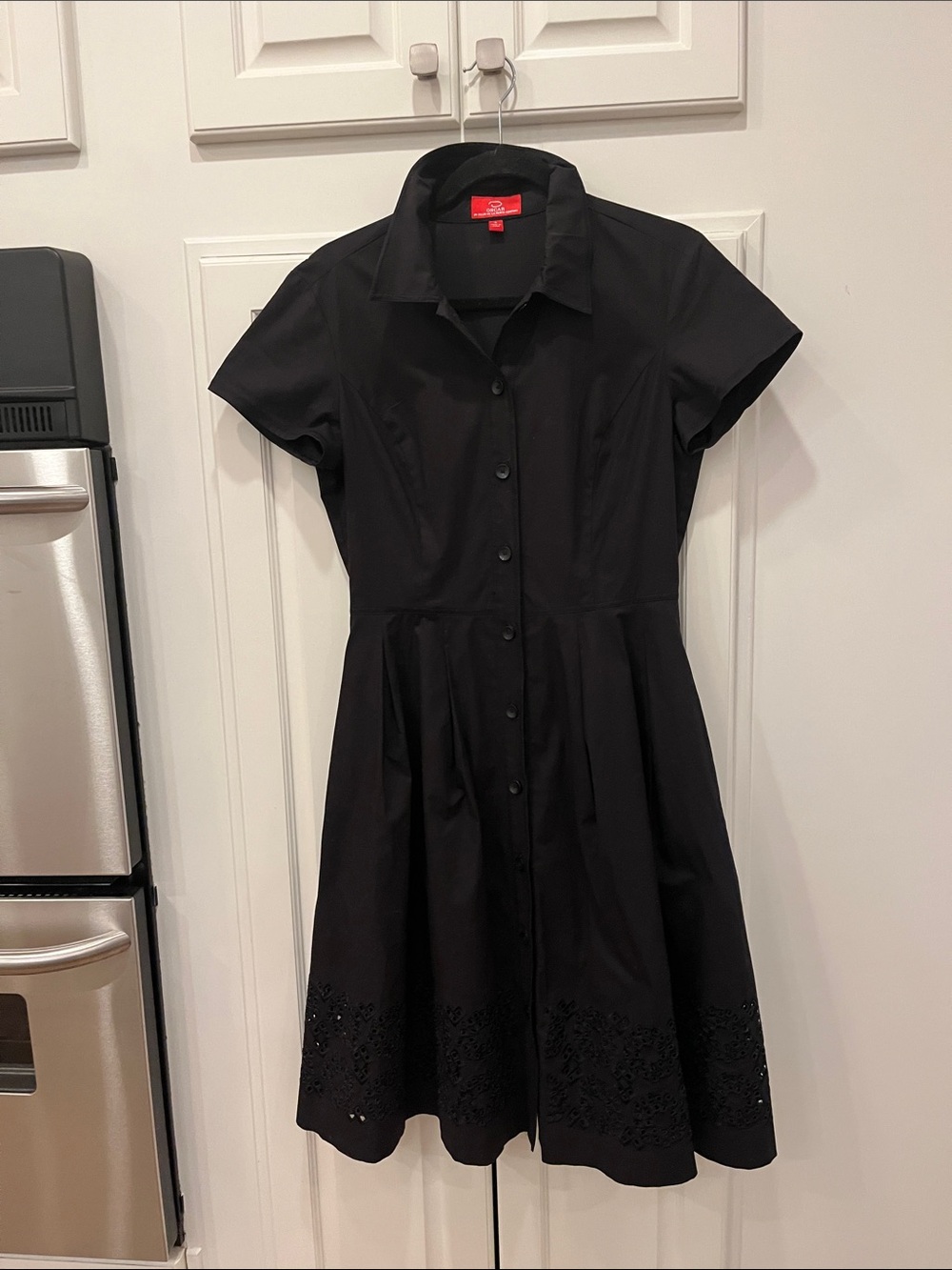 Oscar for Oscar De La Renta Black Cotton Shirtwaist Dress Size 6